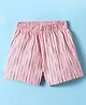 Ollypop Sinker Knit Knee Length Shorts  with Stripes - Pink