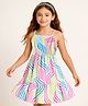 Pine Kids Cotton Knit Sleeveless Printed Frock - Multicolor