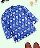 Kiddopanti Cotton Full Sleeves Ethnic Motif Printed Kurta - Blue