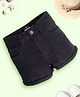 Kiddopanti Denim Solid Shorts - Black