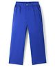 Primo Gino Cotton Lycra Knit Full Length Flared Solid Trouser - Blue