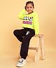 Trampoline Full Sleeves Panda Printed Crop Top & Track Pant Set - Green & Black
