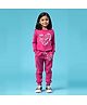 Trampoline Full Sleeves Choose Love Text Printed Tee With Coordinating Track Pant Set - Pink