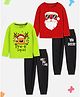Trampoline Pack Of 2 Christmas Theme Full Sleeves Reindeer & Santa Clause Printed Tees & Pajamas Set - Multi Colour