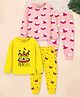 Trampoline Pack Of 2 Full Sleeves Clouds & Princess Text Printed Tees & Pajamas Set - Pink & Yellow
