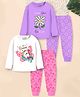Trampoline Pack Of 2 Full Sleeves Unicorn & Floral Printed Tees & Pajama Set - Pink & Purple