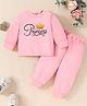 Trampoline Full Sleeves Princess Printed Sweatshirt & Pajama Set - Light Pink