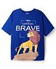 Pine Kids Disney Single Jersey Knit Half Sleeves Drop Shoulder T-Shirt With Lion King Graphic - Blue