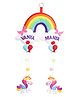 Lill Pumpkins Rainbow Unicorn Theme Personalised Felt Name Alphabet Hanging for Twin Kids Name Plaque - Multi color
