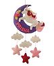Lill Pumpkins Moon Unicorn with Stars Theme Personalised Felt Name Alphabet Hanging for Kids Name Plaque - Purple
