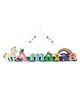 Lill Pumpkins Rainbow Pastel Unicorn Theme Personalized Felt Name Alphabet Hanging for Kids Name Plaque - Pink