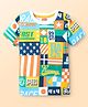 Babyhug Cotton Knit Half Sleeves T-Shirt With Race Text Print - White