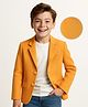 Pine Kids Knit Full Sleeves Solid Color Blazer - Mustard