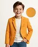 Pine Kids Knit Full Sleeves Solid Color Blazer - Mustard