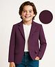 Pine Kids Knit Full Sleeves Solid Color Blazer - Wine