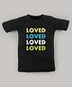 FFlirtygo  Valentine Day Theme Cotton Half Sleeves Loved Printed T-Shirt - Black