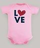 FFlirtygo  Valentine Day Theme Cotton Half Sleeves Love Printed Onesie - Pink