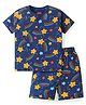 Babyhug Cotton Knit Half Sleeves Shorts Night Suit with Stars Print - Navy Blue