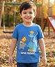 Babyhug Cotton Knit Half Sleeves T-Shirt With Animal Print - Blue