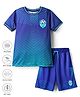 Pine Active Half Sleeves T-Shirt With Shorts Set With Football Print - Blue