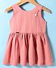 ORRIGANY Cotton Knit Sleeveless Textured Frock - Coral