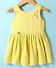 ORRIGANY Cotton Knit Sleeveless Textured Frock - Yellow