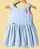 ORRIGANY Cotton Knit Sleeveless Textured Frock -Light Blue