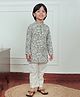 Polka Tots Cotton Full Sleeves Owl Printed Kurta Pyjama Set - Off White