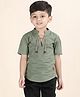 Polka Tots Cotton Half Sleeves Solid Kurta - Green