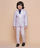 AJ Dezines Cotton Blend Full Sleeves Checked 4 Piece Party Suit Set - Light Pink
