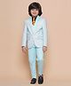 AJ Dezines Cotton Blend Full Sleeves Checked 4 Piece Party Suit Set - Sky Blue