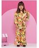 AJ Dezines Cotton Full Sleeves Floral Printed Coordinating Jacket & Pant With Inner Top  Set - Yellow