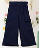 Saka Designs By Sapna Floral Embroidered Pant - Navy Blue