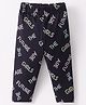 Doreme Single Jersey Woven Capri With Text Print - Navy Blue