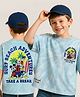Pine Kids Disney Terry Knit Half Sleeves Oversize And Drop Shoulder Tie And Dye T-Shirt With Front And Back Mickey Mouse And Family Graphics -