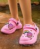 Cute Walk by Babyhug Back Strap Closure Clogs with Donuts & Rainbow Applique - Pink