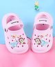Cute Walk by Babyhug Back Strap Closure Clogs with Unicorn Floral & Butterfly Applique - Light Pink