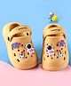 Cute Walk by Babyhug Backstrap Clogs with Space Theme Applique - Orange