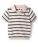 Yellow Apple Cotton Knit Half Sleeves Textured Polo T-Shirt with Brand  Badge - Navy Blue