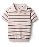 Yellow Apple Cotton Knit Half Sleeves Textured Polo T-Shirt with Brand  Logo Embroidery - Tan