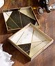 Duli Set of 2 Square Enamel Coated Multipurpose Serving Trays for Home and Dining Table