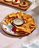 DULI  Mangowood Round Chip and Dip Serving Platter for Home and Dining Table