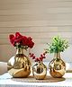 BEHOMA Golden Metal Flower Vase Set of 3