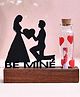 CraftVatika Be Mine Love Couple Valentines Showpiece With Wooden Base Propose Gift For Girlfriend And Boyfriend