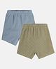 MINI KLUB Pack Of 2 Self Design Shorts - Blue & Brown
