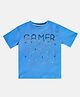 MINI KLUB Cotton Half Sleeves Gamer Text Printed Tee - Blue