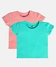 MINI KLUB Cotton Pack Of 2 Half Sleeves Solid Tops - Pink & Blue