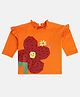 MINI KLUB Cotton Full Sleeves Floral Printed Top - Orange