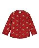 MINI KLUB Cotton Full Sleeves Saturn Printed Shirt - Red