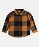 MINI KLUB Cotton Full Sleeves Checked Shirt - Brown & Black